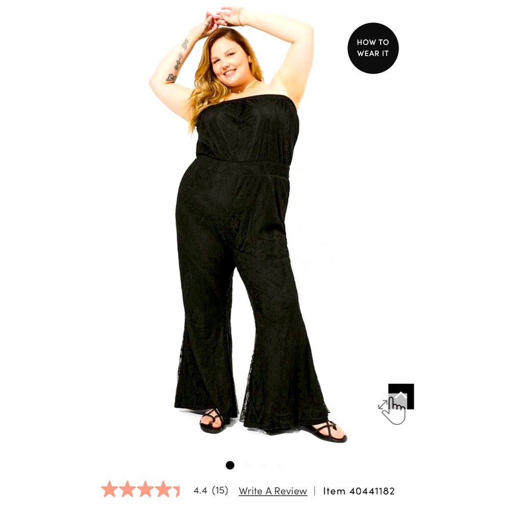 ***SOLD!*** Torrid Lace Festi Strapless Black Jumpsuit Size 2 (18-20) NWT!